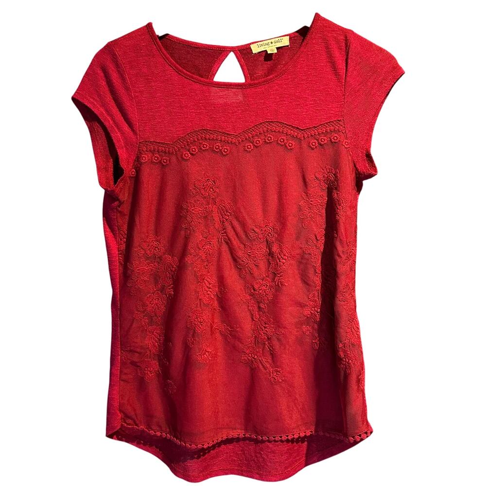 Living Doll Size Medium Burgundy Blouse Lace, Lined Front Trim Details Office